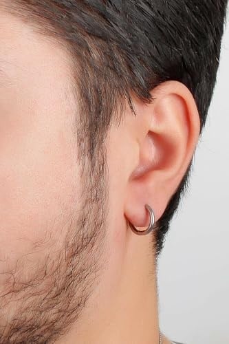 Unisex Cerrahi Çelik Gümüş Renk 12 mm Halka Küpe