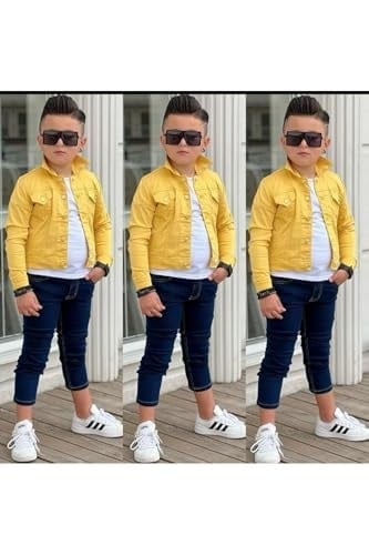 UNİSEX ÇOCUK GABARDİN CEKET TAKIM SARI 6 Yaş