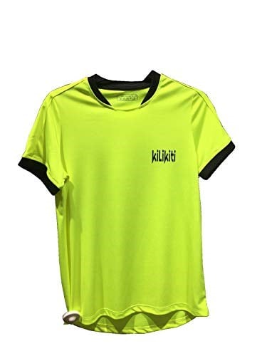 Unisex Çocuk Spor T-Shirt Bisiklet Yaka Neon Sarısı