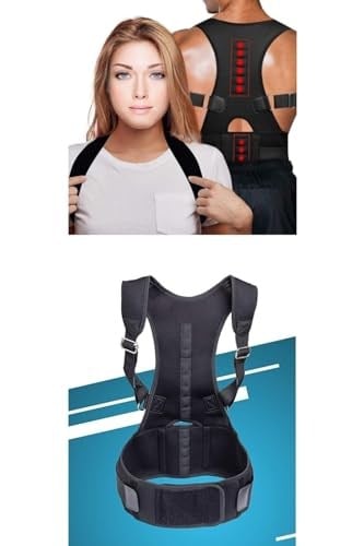 unisex dik duruş korsesi ayarlanabilir posturex manyetik korse Siyah battal