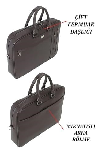 Unisex El Çantası 17,3 Laptop Bölmeli Askılı Mat Destekli Su Geçirmez Dış Materyal