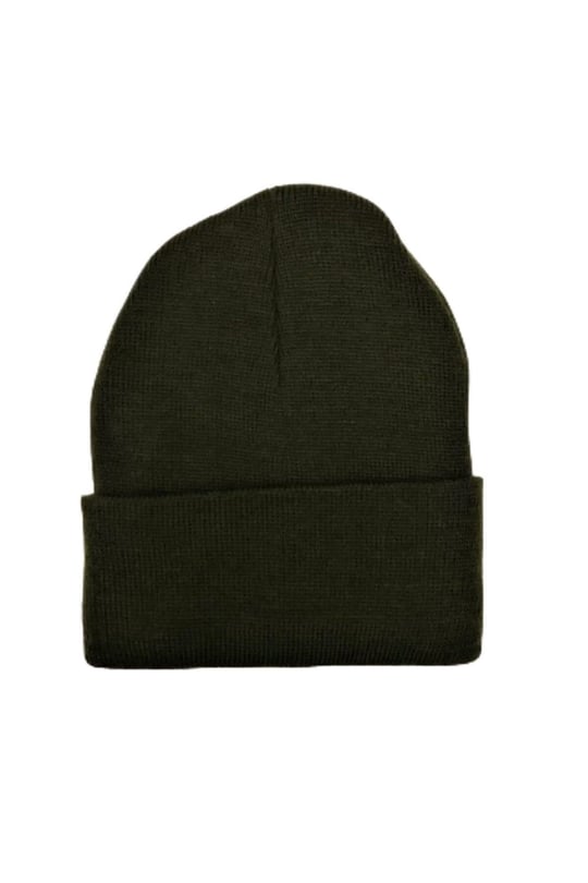 Unisex Haki Yeşili Bere Önden katlamalı