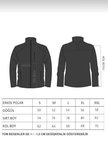 Unisex Polar Standart Tam Fermuarlı 3 Cepli Polar Hırka