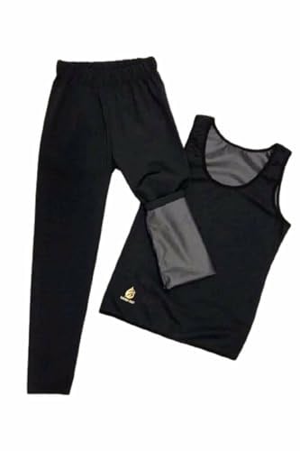 Unisex Terleten Zayıflatan Termal Takım Spor Kıyafeti Tayt Ve Atlet Takım - Bedenler: 2XL, 3XL, XS, S, M, L, XXXXX-Large, XL