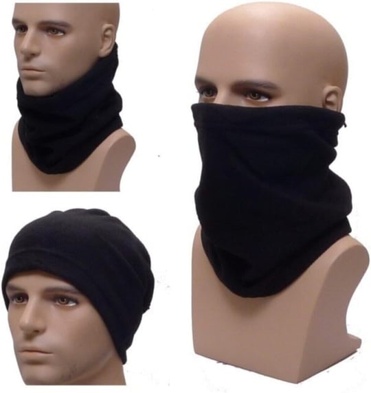 Unisex Termal Polar Boyunluk Bere Seti, Tek Beden, Chocolate Baby Kids Termal Polar Set, Siyah, Üniseks