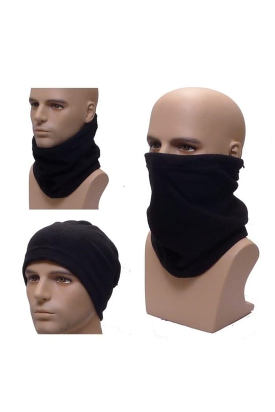 Unisex Termal Polar Boyunluk Bere Seti, Tek Beden, Chocolate Baby Kids Termal Polar Set, Siyah, Üniseks