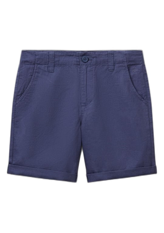 United Colors of Benetton Erkek Çocuk Lacivert Paçası Kıvrılmış Regular Fit Bermuda Şort, Lacivert, 10-11 Yaş