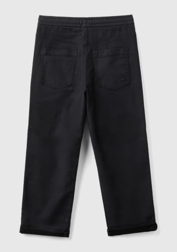 United Colors of Benetton Erkek Çocuk Siyah Arka Cebi Logo İşlemeli Dört Cepli Jogger Pantolon
