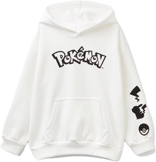 United Colors of Benetton Erkek Çocuk Pokemon Baskılı Önü Cepli Sweatshirt Sweatshirt