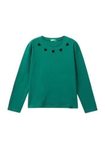 United Colors of Benetton Etek Ucu Logo Etiketli Yaka Detaylı Uzun Kollu T-Shirt T-Shirt Kız çocuk