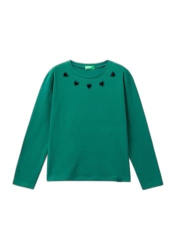 United Colors of Benetton Etek Ucu Logo Etiketli Yaka Detaylı Uzun Kollu T-Shirt T-Shirt Kız çocuk