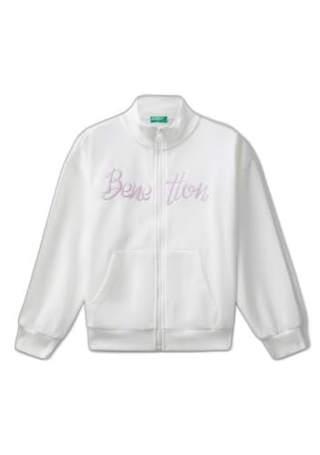 United Colors Of Benetton Kız Çocuk Önü Logo Nakışlı Cepli Fermuarlı Dik Yaka Sweatshirt