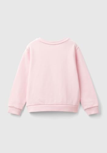 United Colors of Benetton Önü Simli Logo Baskılı Normal Kesim Bisiklet Yaka Sweatshirt Sweatshirt Kız çocuk