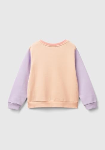 United Colors of Benetton Önü Simli Logo Baskılı Normal Kesim Bisiklet Yaka Sweatshirt Sweatshirt Kız çocuk