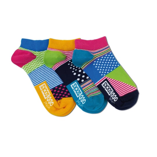 United Oddsocks -3 Astarlı Çorap Kadınlar İçin Tek Çorap - Çizgili ve Noktalar, Çok Renkli, UK 4-8 EUR 37-42 US 6,5-10,5