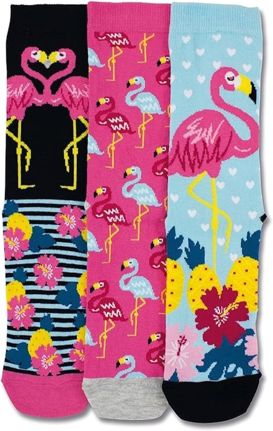 United Oddsocks -3 Oddsocks Kadınlar için - Martha (Flamingos) UK 4-8