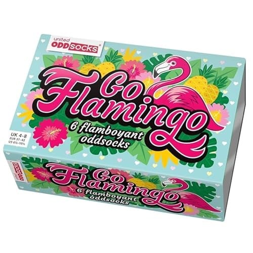United Oddsocks Kadın Odd Go Flamingo Hediye Paketi - 6 Çorap, Çok renkli, UK 4-8 EUR 37-42 US 6.5-10.5
