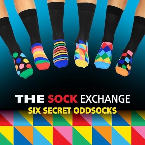 United Oddsocks The Sock Exchange - Kutu 6 Erkek Tek Çorap - Birleşik Krallık 6-11, EUR 39-46 6