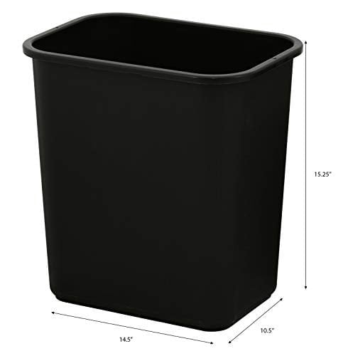 United Solutions 7 Galon / 28 Quart Yer Tasarruflu Çöp Sepeti, Masa Altına ve Küçük, Ticari Alanlara, Mutfak, Ev Ofis ve Yurt Alanlarına Uygun, Temizlemesi Kolay, 2li Paket, Siyah, (WB0338)