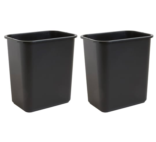 United Solutions 7 Galon / 28 Quart Yer Tasarruflu Çöp Sepeti, Masa Altına ve Küçük, Ticari Alanlara, Mutfak, Ev Ofis ve Yurt Alanlarına Uygun, Temizlemesi Kolay, 2li Paket, Siyah, (WB0338)