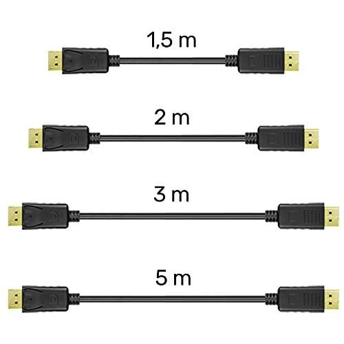 UNITEK DisplayPort auf Displayport Kabel/ 2 Meter, Schwarz/Full HD, 2K, 4K, 3D, 3840x2160 und weitere/Verbindungskabel mit vergoldeten Stecker/Y-C608BK
