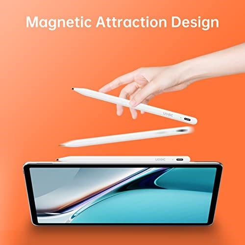 Uogic Apple iPad için Kalem Palm Rejection ile Apple iPad Pro 2018-2020 11/12.9 inç iPad 7/6 iPad Mini 5 iPad Air 6 HB Uç Şarj Edilebilir