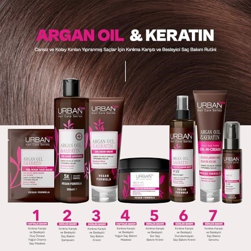 URBAN Care Argan Yağı & Keratin Kolay Kırılan Saçlara Özel Saç Bakım Serumu 75 ml- Vegan