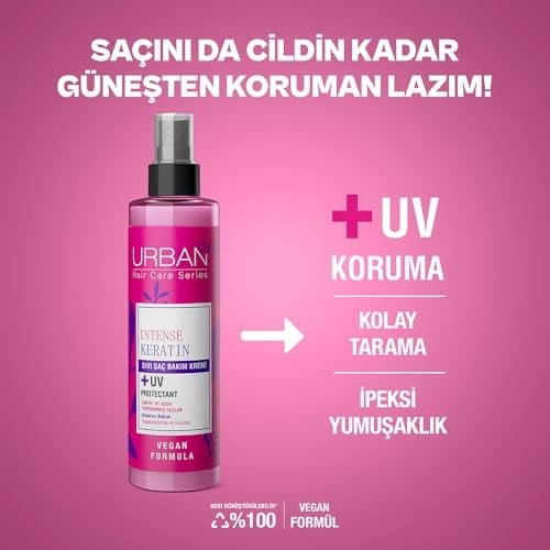 URBAN Care Intense Keratin Aşırı Yıpranmış Cansız Saçlara Özel Sıvı Saç Bakım Kremi 200 ml- Vegan