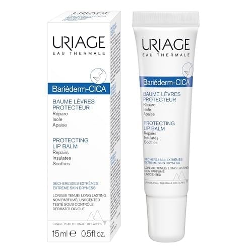 Uriage Bariéderm Cica Gliserinli Dudak Balsamını Koruyor - Çok Kuru, Çatlamış ve Hasarlı Dudakları Anında Onarır, Korur ve Yatıştırır. Kokusuz 15 ML