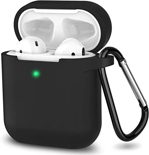 URUCHI AirPods 1/2. Nesil ile Uyumlu İnce ve Hafif Silikon Kılıf, Yumuşak Esnek Tasarım, Anahtarlıklı, Kablolu ve Kablosuz Şarj Uyumlu, Günlük Kullanım Aksesuarı – Siyan (A1523 A1722 A1602 A2031 A2032