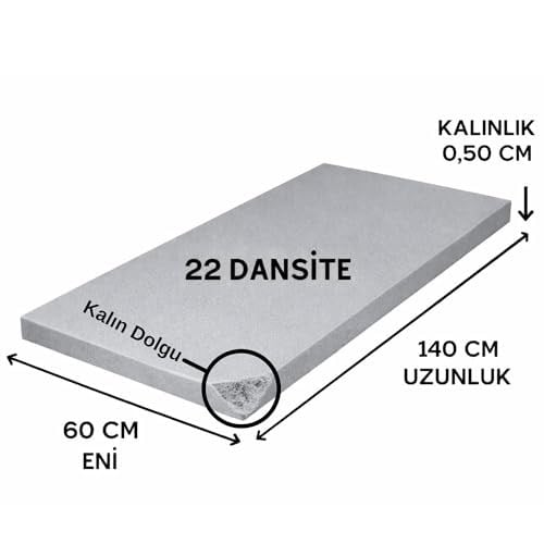 Ütü Masası Süngeri 22 Dansite 5 mm – Isıya Dayanıklı Gri 60 × 140 cm