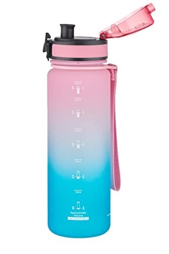 Uzspace FiftyFifty 500ml Çift Renk Softtouch FF Collection Tritan Su Matarası Pembe-Yeşil
