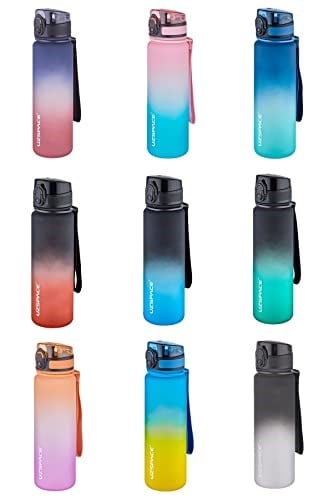 Uzspace FiftyFifty 500ml Çift Renk Softtouch FF Collection Tritan Su Matarası Pembe-Yeşil