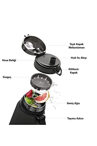 Uzspace FiftyFifty 500ml Çift Renk Softtouch FF Collection Tritan Su Matarası Pembe-Yeşil