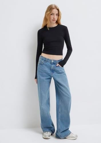 Uzun Kollu Siyah Crop Basic Tişört Crop/Kısa Kesim 1612822-900 - Bedenler: XS, S, M