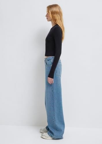 Uzun Kollu Siyah Crop Basic Tişört Crop/Kısa Kesim 1612822-900 - Bedenler: XS, S, M