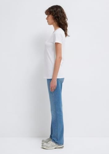 V Yaka Beyaz Basic Tişört Fitted/Vücuda Oturan Kesim 162769-620