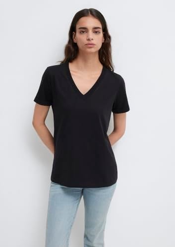 V Yaka Siyah Basic Tişört Loose Fit/Bol Rahat Kesim 166248-900