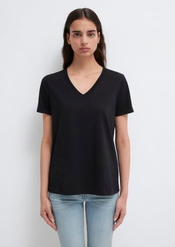 V Yaka Siyah Basic Tişört Loose Fit/Bol Rahat Kesim 166248-900