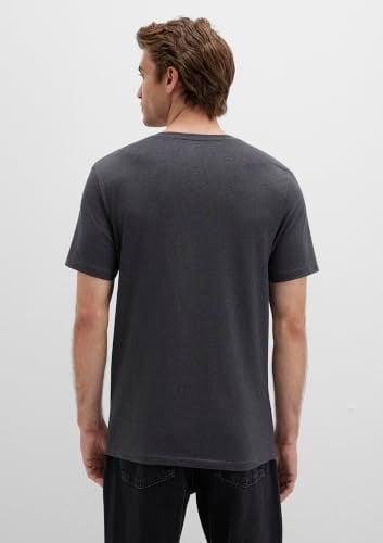 V Yaka Streç Gri Basic Tişört Fitted/Vücuda Oturan Kesim 061748-24398