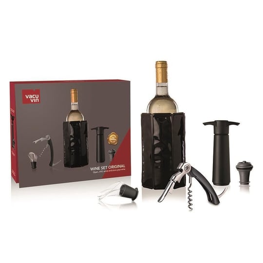 Vacu Vin Orjinal Şarap Seti 5 Parça - Kutulu Siyah
