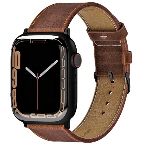 vagave Apple Watch Uyumlu Crazy Deri Kordon 42-44-45-46-49 mm 10.Nesil 46mm, Ultra 1, 2, 3 Uyumlu