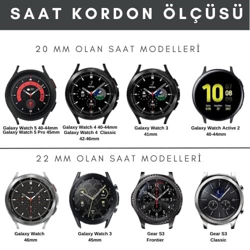 vagave Samsung Watch 4 5 6 7 40 44mm Gear S3 Active 2 Frontier Deri Kordon 40mm 41mm 45mm 46mm (20mm genişliğinde deri kordon)