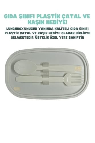 Vagonlife Bento 1300ml Lunchbox 2 Katlı 3 Bölmeli Paslanmaz Çelik Sefer Tası Yemek Kutusu (Koyu Yeşil-Fıstık Yeşili)