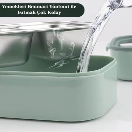 Vagonlife Horly Iki Katlı Paslanmaz Çelik Kolay Kilitlenir Sefer Tası… (Yeşil)