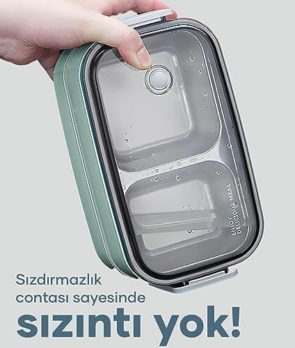 Vagonlife Horly Iki Katlı Paslanmaz Çelik Kolay Kilitlenir Sefer Tası… (Yeşil)