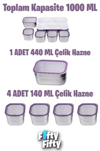 Vagonlife Lunch Box 1000 ML (Sızdırmaz,Karışmaz 5 Hazneli) Yeni Nesil Sefer Tası -FFLBOX40097