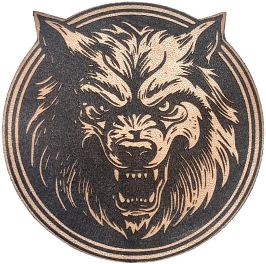 Vahşi Kurt -Yuvarlak Deri Peç - Arma - Wolf Leather Patch