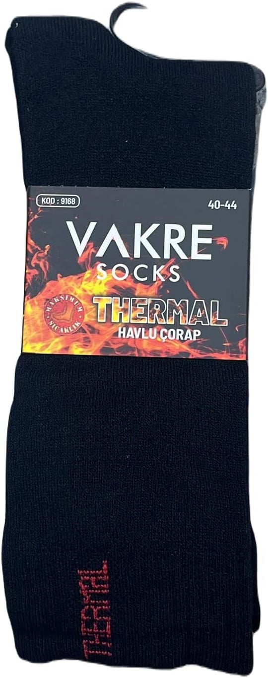 Vakre 3 Çift Ekonomik Termal Havlu Çorap 40-44
