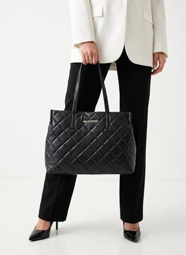 Valentino Bayan Tote Bag/Omuz Çantası/Shopper OCARINA Siyah Suni Deri Vegan